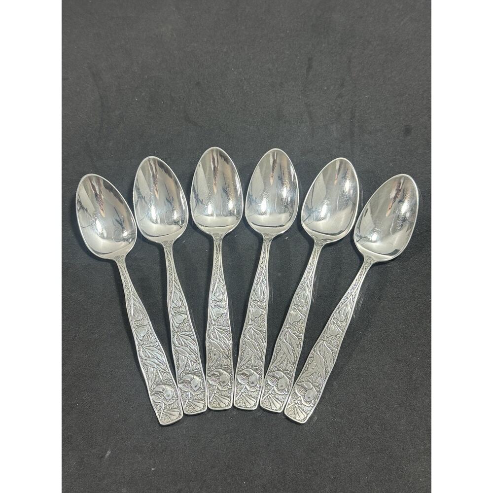 Orchids by Towle Sterling Silver 6 Teaspoons 5.5” 109.4 Grams